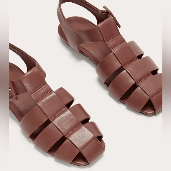 Everlane The Day Fisherman Sandal Rum Brown Leather Size 8 New Without Box - Picture 2 of 8